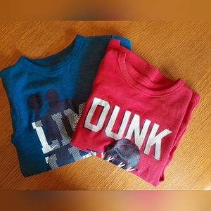 The Children Place Boys Small Long Sleve Waffle Shirts(2 pack one Red, Blue) 5/6